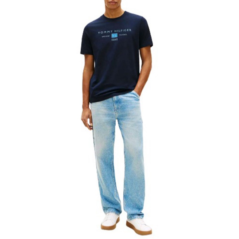 Tommy Hlilfiger T-Shirt Brand Love Monologo Stack-Desert Sky Tommy Hlilfiger T-Shirt Brand Love Monologo Stack-Desert Sky