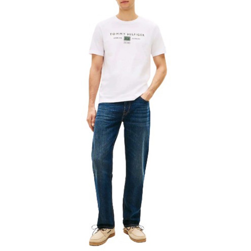 Tommy Hlilfiger T-Shirt Brand Love Monologo Stack-White Tommy Hlilfiger T-Shirt Brand Love Monologo Stack-White