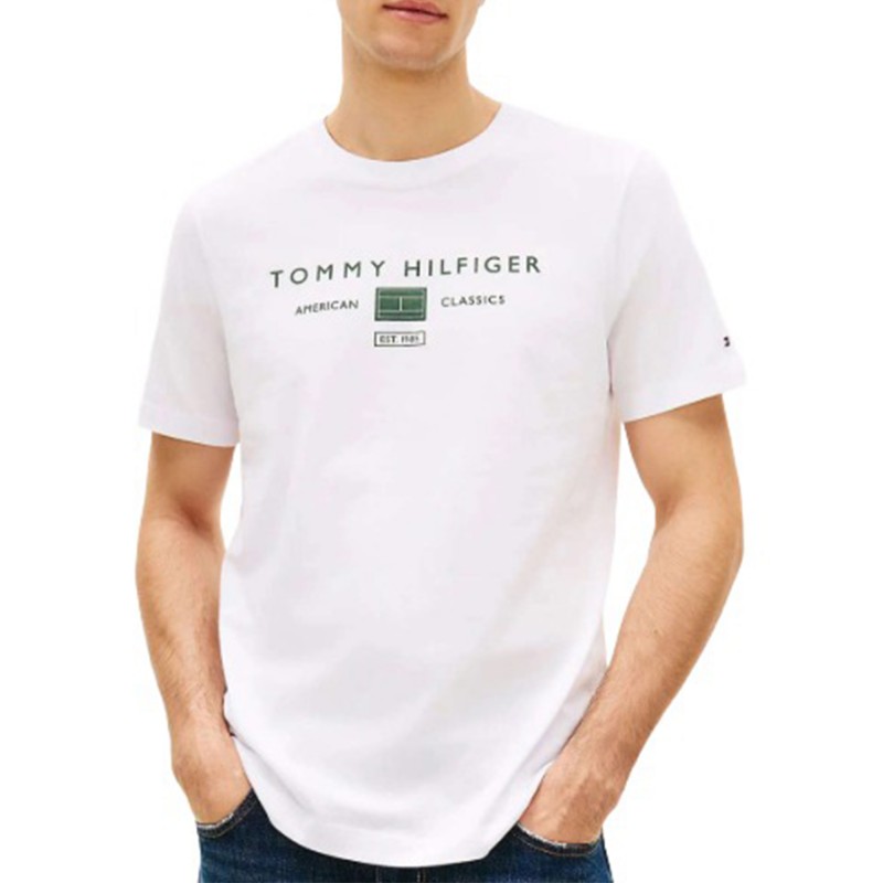 Tommy Hlilfiger T-Shirt Brand Love Monologo Stack-White Tommy Hlilfiger T-Shirt Brand Love Monologo Stack-White