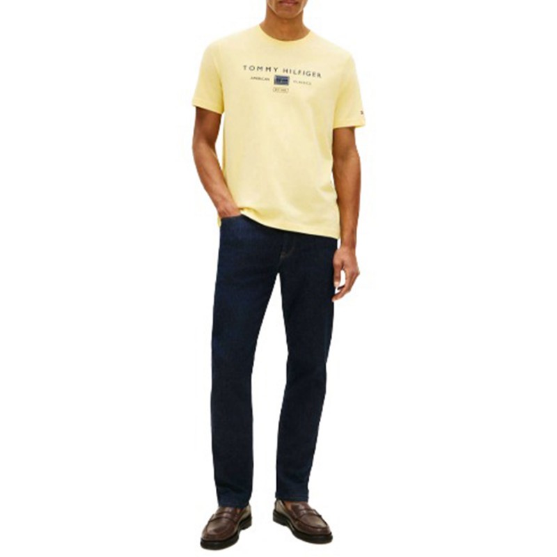 Tommy Hlilfiger T-Shirt Brand Love Monologo Stack-Citronella Tommy Hlilfiger T-Shirt Brand Love Monologo Stack-Citronella