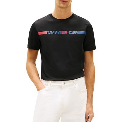 Tommy Hilfiger T-Shirt Brand Love Stripe-Black
