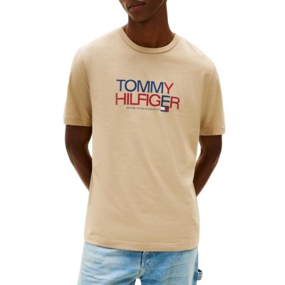 Tommy Hilfiger T-Shirt Brand Love Big Text TEE-Sandalwood