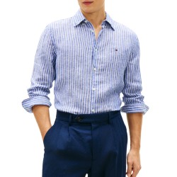 Tommy Hilfiger Shirt Bengal Linen Stripe-Wedge Blue