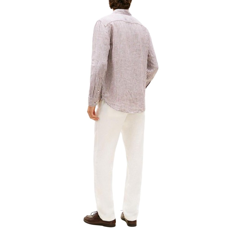 Tommy Hilfiger Shirt Bengal Linen Stripe-Legacy Brown Tommy Hilfiger Shirt Bengal Linen Stripe-Legacy Brown
