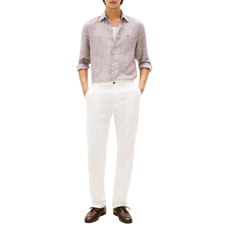 Tommy Hilfiger Shirt Bengal Linen Stripe-Legacy Brown Tommy Hilfiger Shirt Bengal Linen Stripe-Legacy Brown