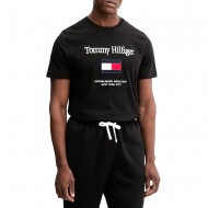 Tommy Hilfiger T-Shirt TH Embroidery Flag-Black