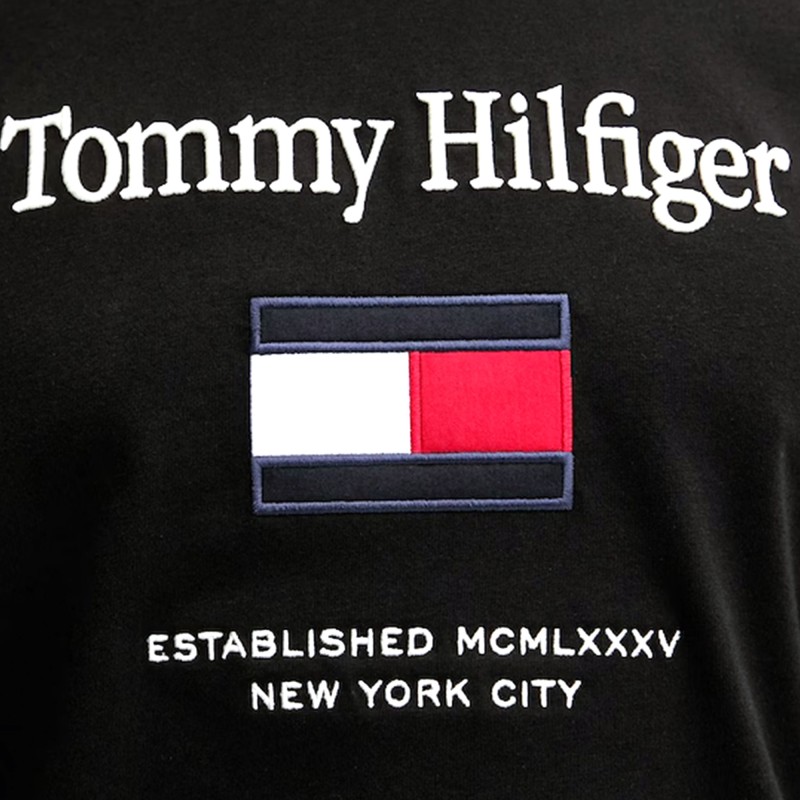 Tommy Hilfiger T-Shirt TH Embroidery Flag-Black Tommy Hilfiger T-Shirt TH Embroidery Flag-Black