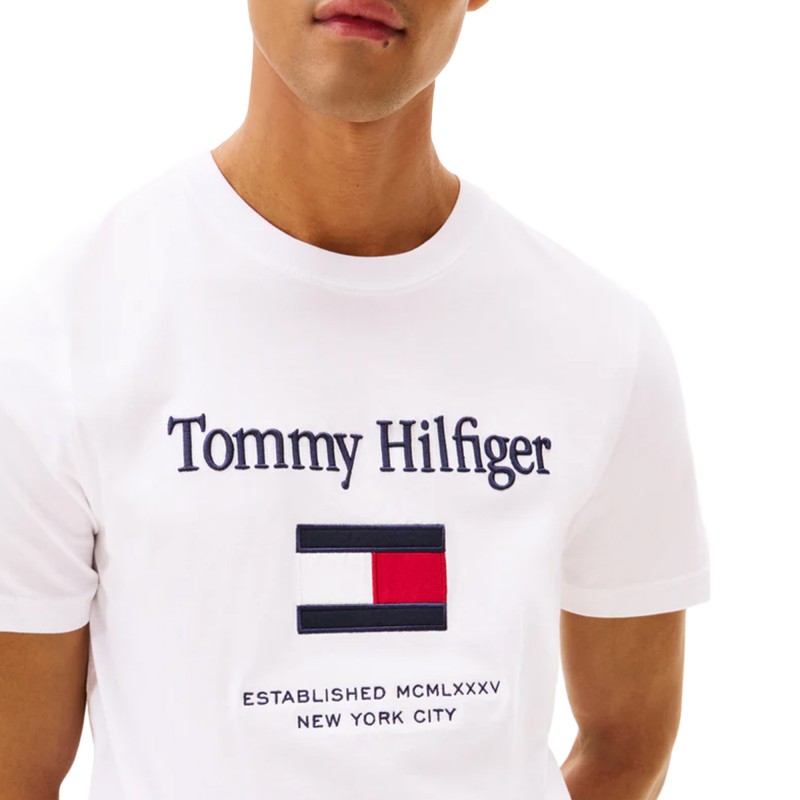 Tommy Hilfiger T-Shirt TH Embroidery Flag-White