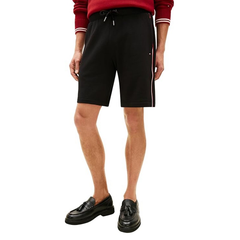 Tommy Hilfiger Sweatshort Global Stripe-Black Tommy Hilfiger Sweatshort Global Stripe-Black