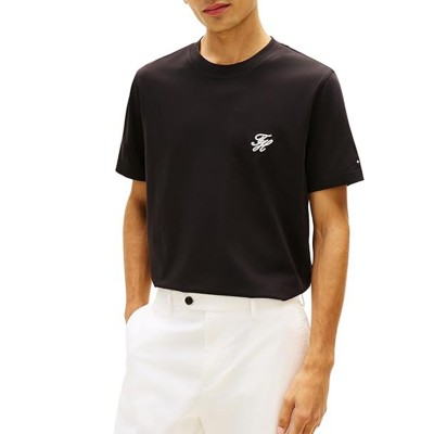 Tommy Hilfiger T-Shirt Script Monogram Swimshop-Black