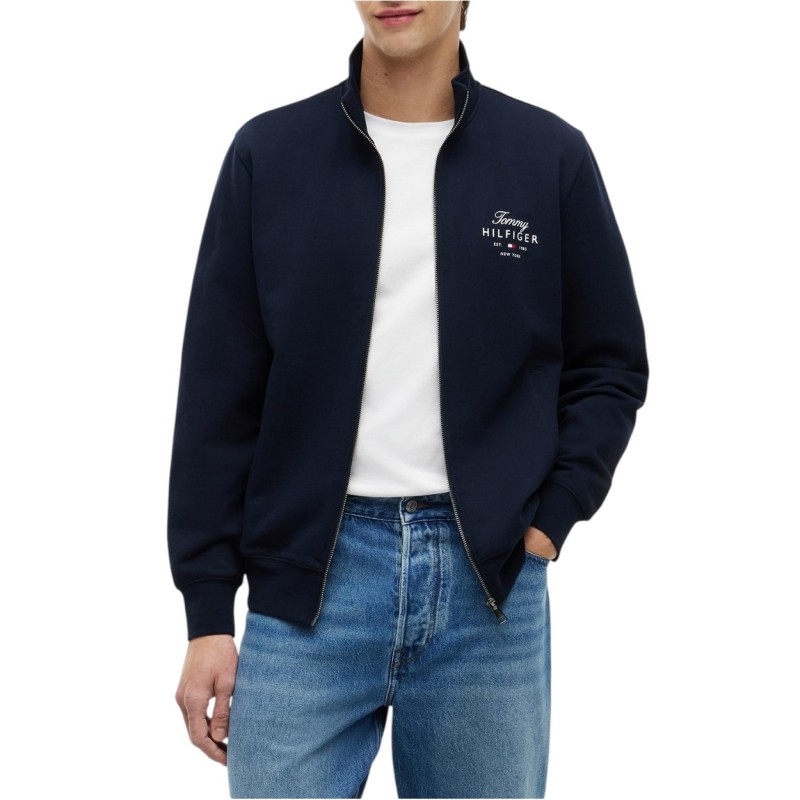 Tommy Hilfiger Sweatshirt Script Stack Stand Collar-Desert Sky Tommy Hilfiger Sweatshirt Script Stack Stand Collar-Desert Sky