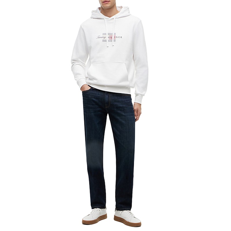 Tommy Hilfiger Hoodie Script Flag-White