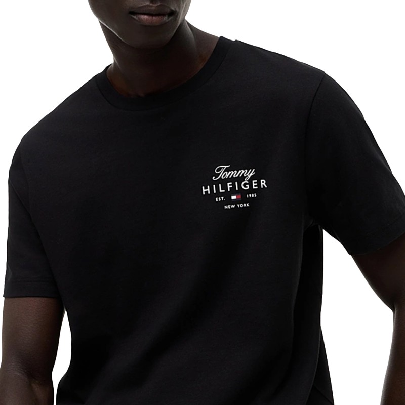 Tommy Hilfiger T-Shirt Script Stack Regular-Black Tommy Hilfiger T-Shirt Script Stack Regular-Black