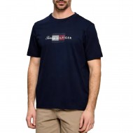 Tommy Hilfiger T-Shirt Regular Script Flag-Desert Sky
