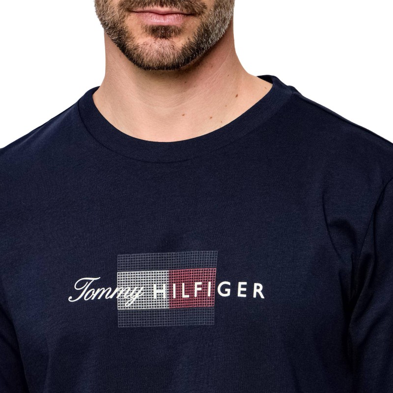 Tommy Hilfiger T-Shirt Regular Script Flag-Desert Sky