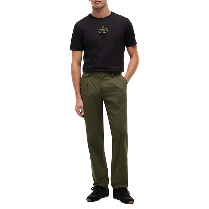 Tommy Hilfiger T-Shirt Brand Love Gold Interlock-Black Tommy Hilfiger T-Shirt Brand Love Gold Interlock-Black