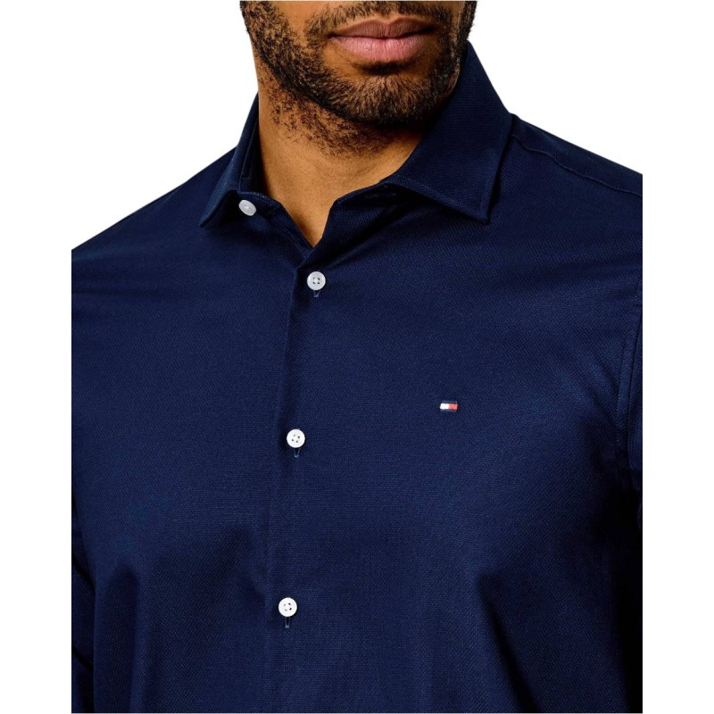 Tommy Hilfiger Shirt Slim Fit Dobby-Carbon Navy