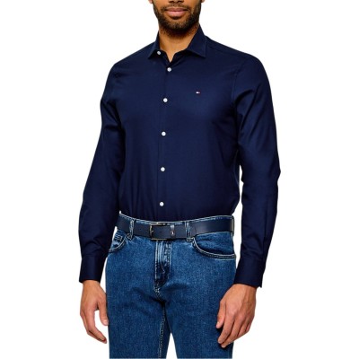 Tommy Hilfiger Shirt Slim Fit Dobby-Carbon Navy