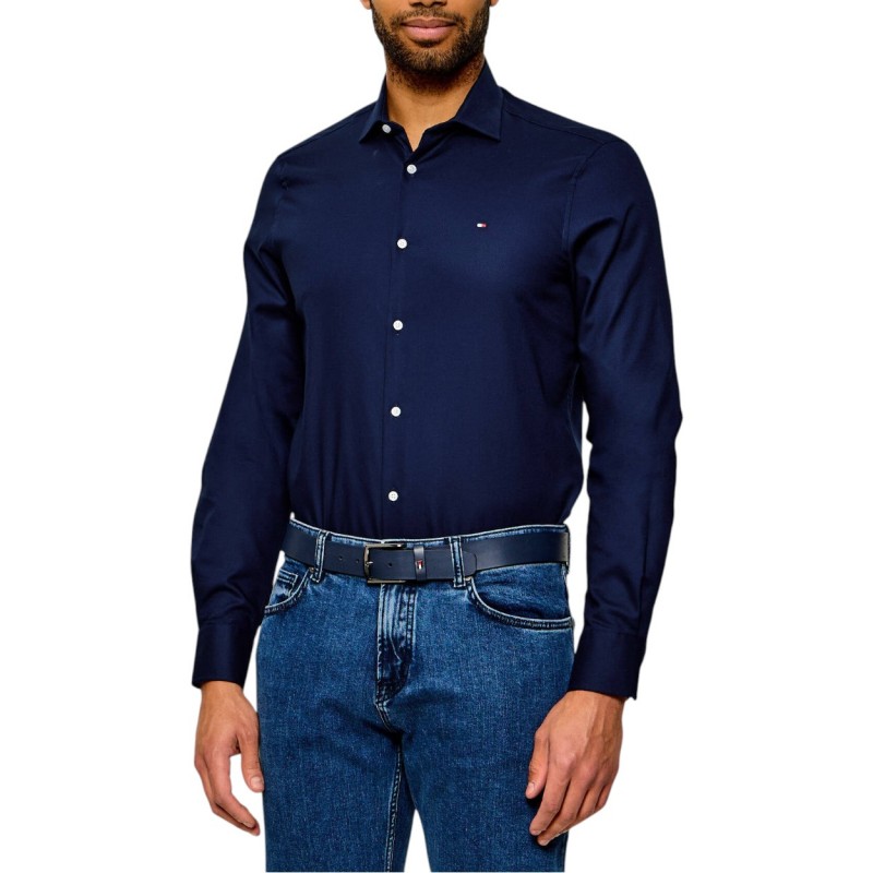 Tommy Hilfiger Shirt Slim Fit Dobby-Carbon Navy