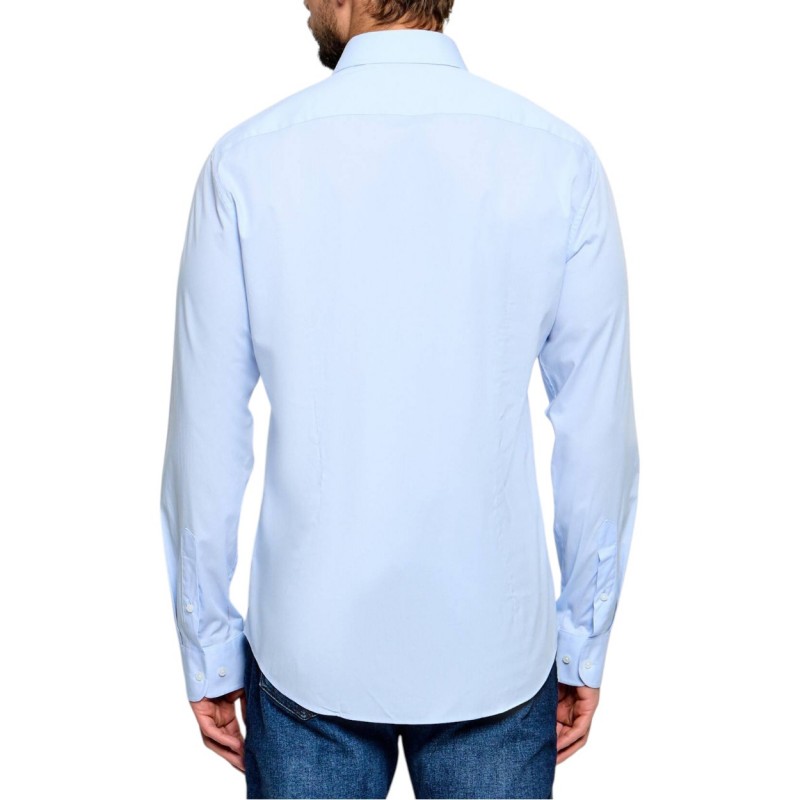 Tommy Hilfiger Shirt Slim Fit Stretch With Contrast-Sweet Blue