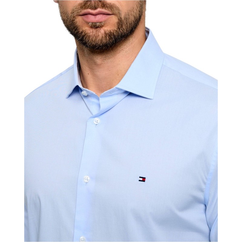 Tommy Hilfiger Shirt Slim Fit Stretch With Contrast-Sweet Blue
