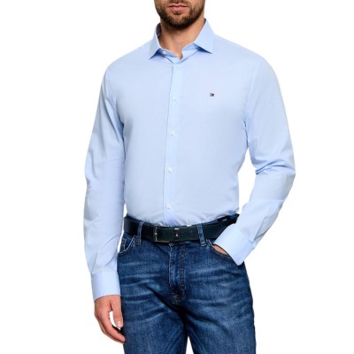 Tommy Hilfiger Shirt Slim Fit Stretch With Contrast-Sweet Blue