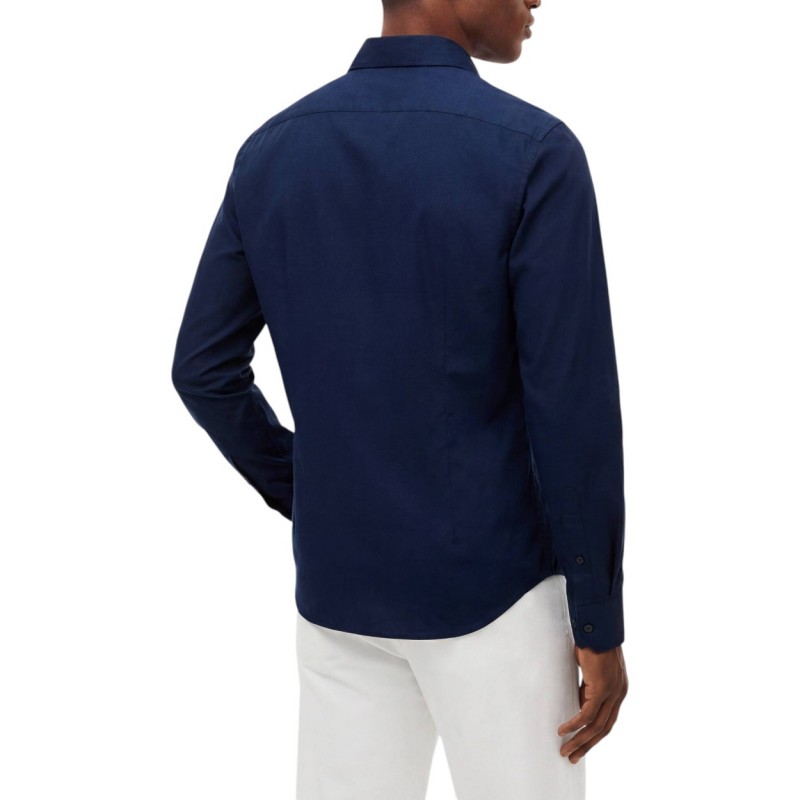 Tommy Hilfiger Shirt Slim Fit Stretch With Contrast-Carbon Navy