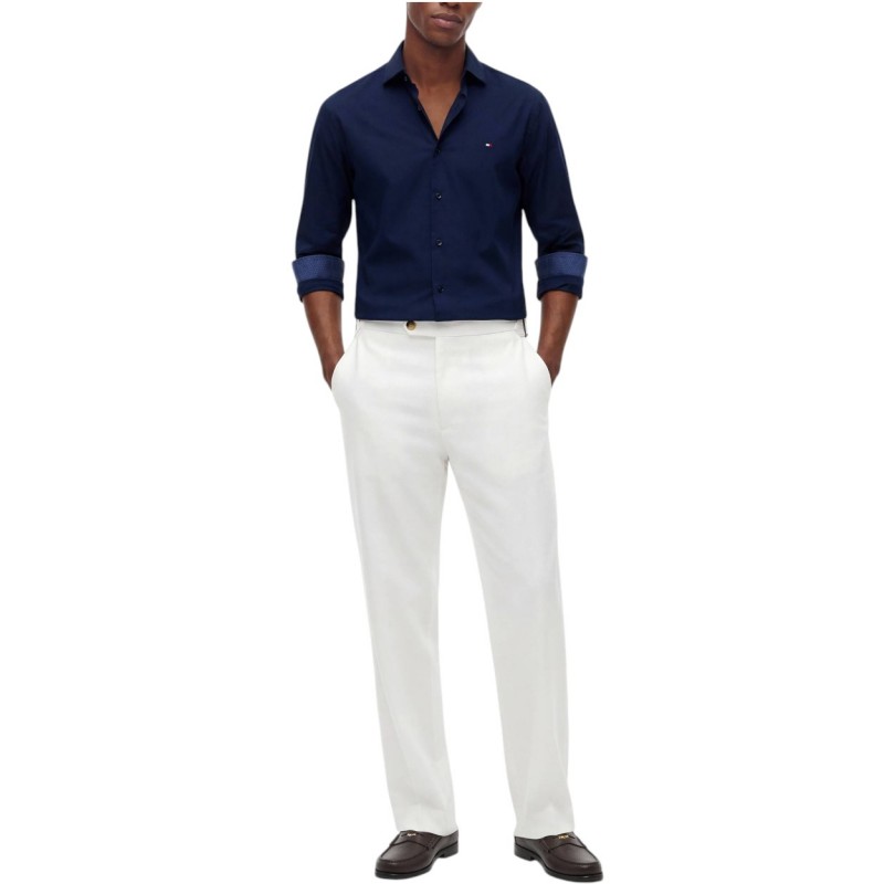 Tommy Hilfiger Shirt Slim Fit Stretch With Contrast-Carbon Navy