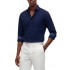 Tommy Hilfiger Shirt Slim Fit Stretch With Contrast-Carbon Navy