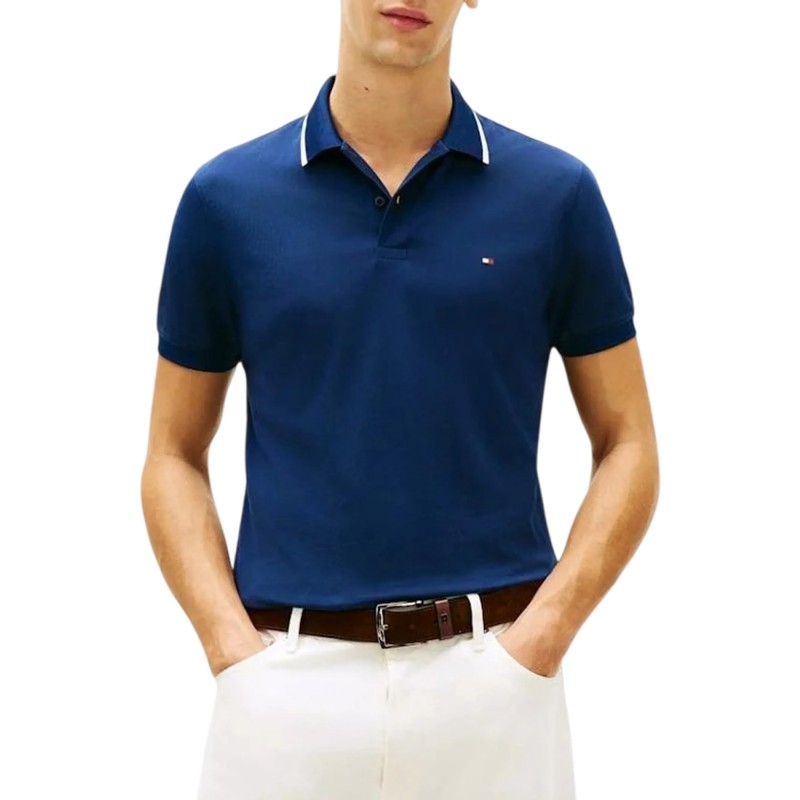 Tommy Hilfiger Polo Shirt Performance Tipped-Carbon Navy Tommy Hilfiger Polo Shirt Performance Tipped-Carbon Navy