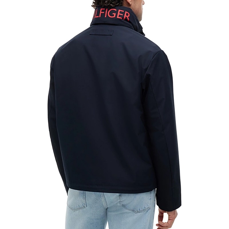 Tommy Hilfiger Jacket Logo Collar Zip-Thru-Desert Sky