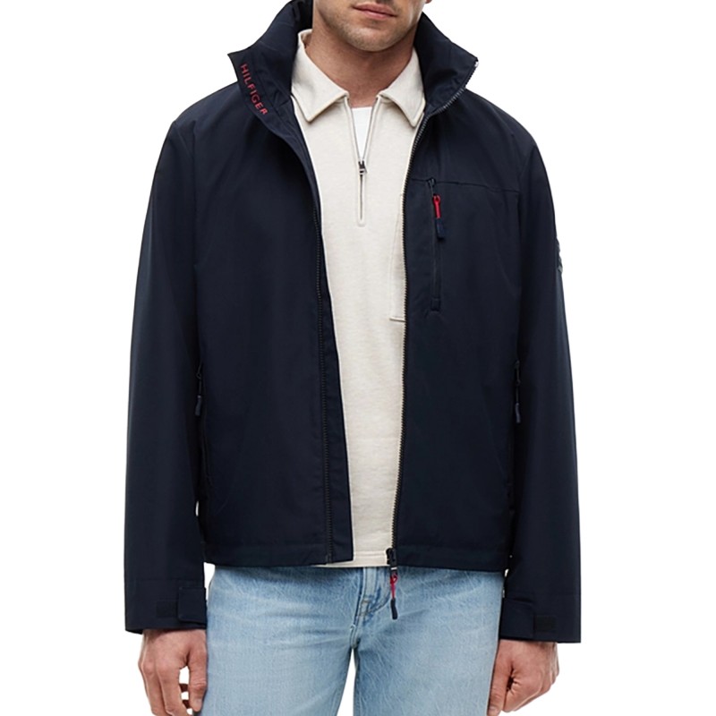 Tommy Hilfiger Jacket Logo Collar Zip-Thru-Desert Sky
