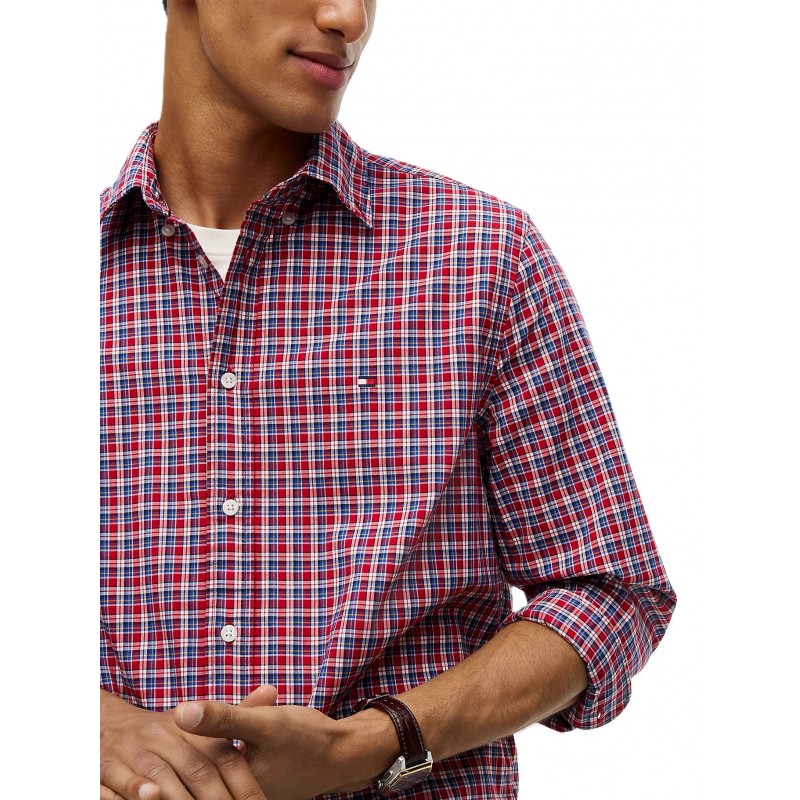 Tommy Hilfiger Shirt Flex Tartan Poplin Regular Fit-Medium Red/Check Tommy Hilfiger Shirt Flex Tartan Poplin Regular Fit-Medium Red/Check
