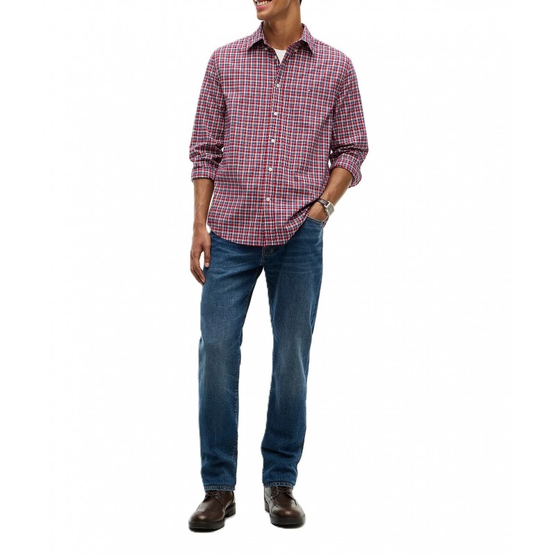Tommy Hilfiger Shirt Flex Tartan Poplin Regular Fit-Medium Red/Check Tommy Hilfiger Shirt Flex Tartan Poplin Regular Fit-Medium Red/Check