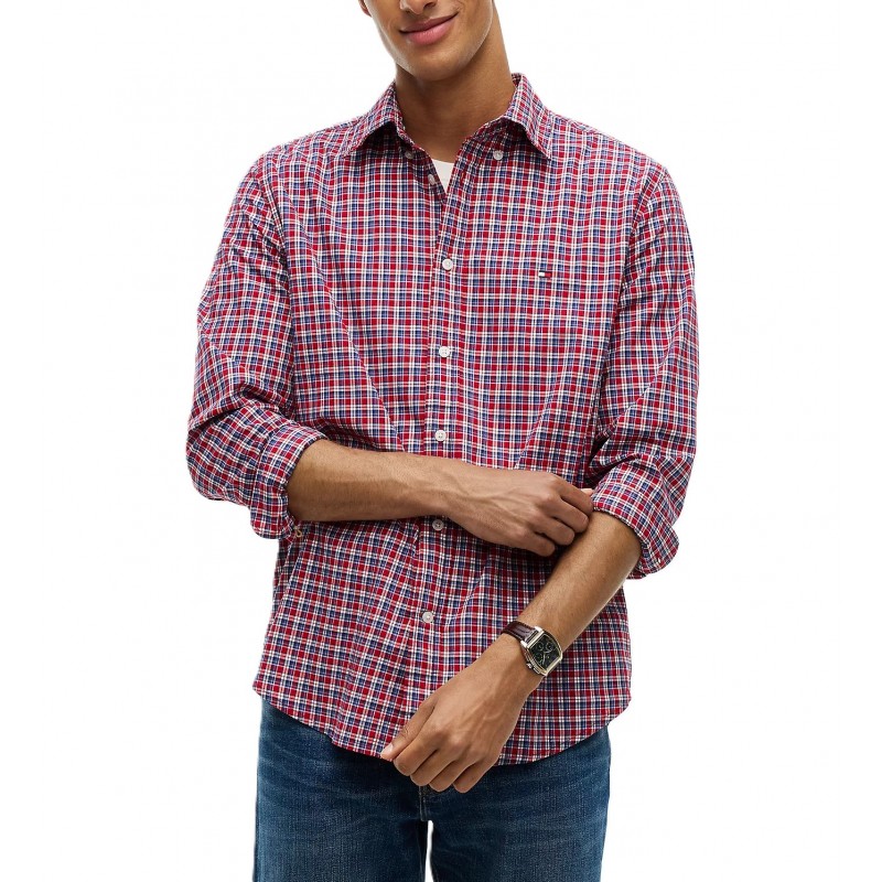 Tommy Hilfiger Shirt Flex Tartan Poplin Regular Fit-Medium Red/Check Tommy Hilfiger Shirt Flex Tartan Poplin Regular Fit-Medium Red/Check