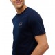 Tommy Hilfiger T-Shirt Varsity Logo Embroidery Crew Neck-Navy Blue