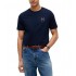 Tommy Hilfiger T-Shirt Varsity Logo Embroidery Crew Neck-Navy Blue