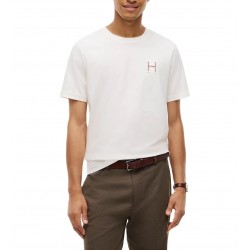 Tommy Hilfiger T-Shirt Varsity Logo Embroidery Crew Neck-Ivory Petal