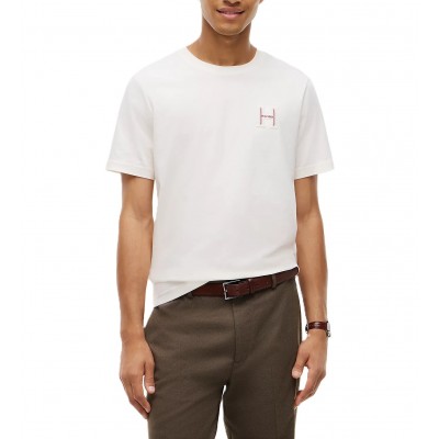 Tommy Hilfiger T-Shirt Varsity Logo Embroidery Crew Neck-Ivory Petal