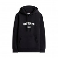 Tommy Hilfiger Hoodie Stack Reg Fleece-Black
