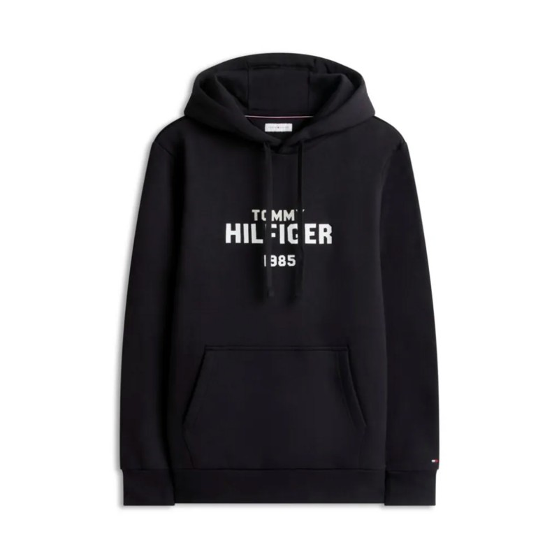 Tommy Hilfiger Hoodie Stack Reg Fleece-Black Tommy Hilfiger Hoodie Stack Reg Fleece-Black