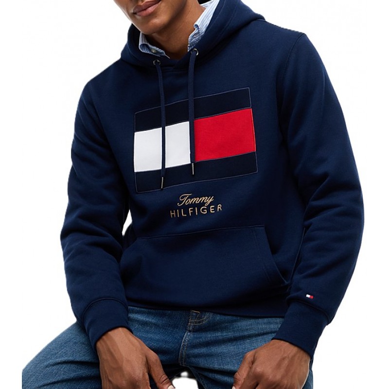 Tommy Hilfiger Hoodie Gifting Flag Fleece-Carbon Navy Tommy Hilfiger Hoodie Gifting Flag Fleece-Carbon Navy