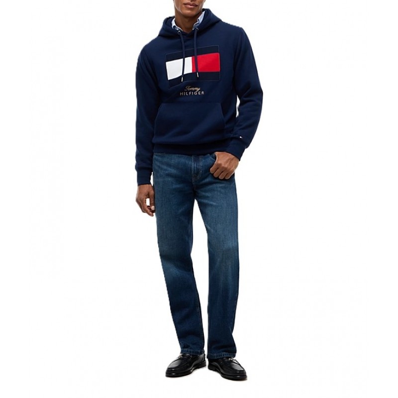Tommy Hilfiger Hoodie Gifting Flag Fleece-Carbon Navy Tommy Hilfiger Hoodie Gifting Flag Fleece-Carbon Navy