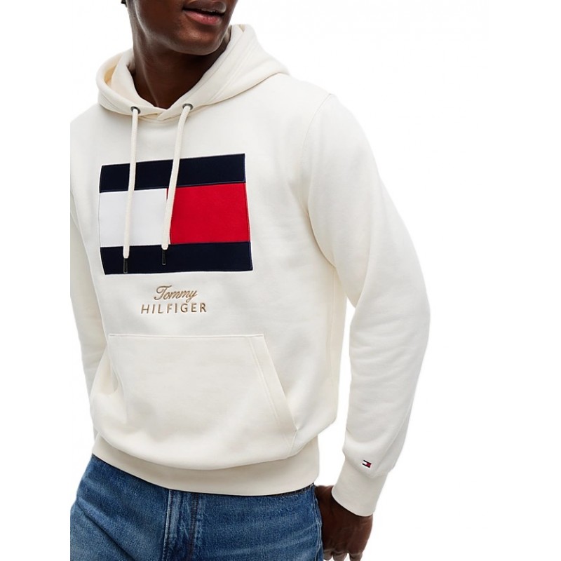 Tommy Hilfiger Hoodie Gifting Flag Fleece-Ivory Petal Tommy Hilfiger Hoodie Gifting Flag Fleece-Ivory Petal