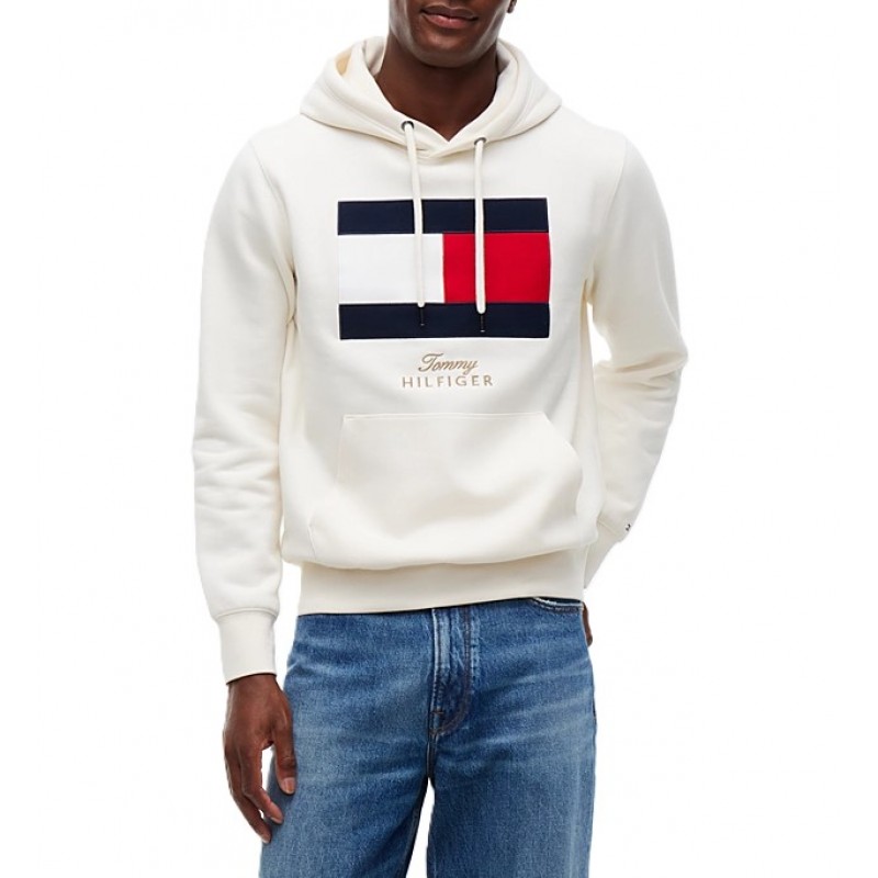 Tommy Hilfiger Hoodie Gifting Flag Fleece-Ivory Petal Tommy Hilfiger Hoodie Gifting Flag Fleece-Ivory Petal