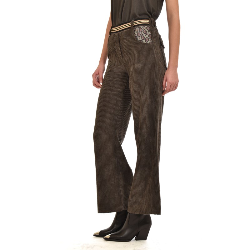 Nekane Trousers Organza Corduroy-Cactus
