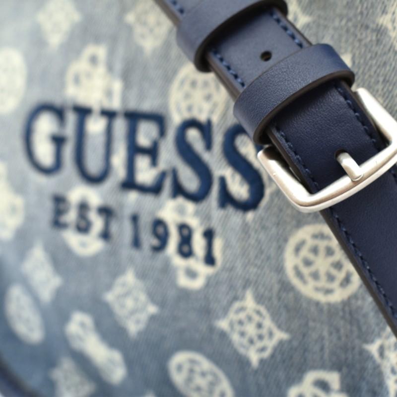 Guess Katey Mini Hobo Bag-Denim/Ombre Logo Guess Katey Mini Hobo Bag-Denim/Ombre Logo