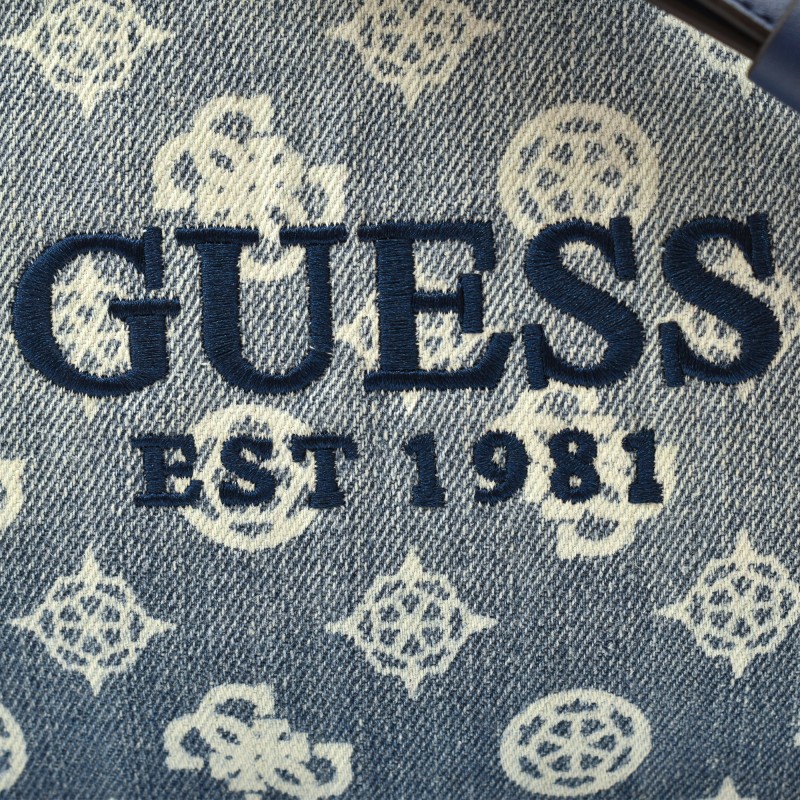 Guess Katey Mini Hobo Bag-Denim/Ombre Logo Guess Katey Mini Hobo Bag-Denim/Ombre Logo