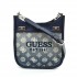 Guess Katey Mini Hobo Bag-Denim/Ombre Logo