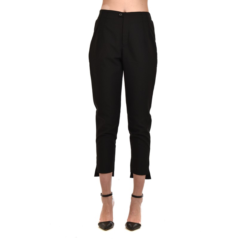 Lotus Eaters Trousers Piano Asymmetric Hemline-Black